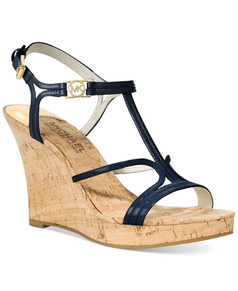 michael kors blue wedge sandals|Michael Kors sandals wedges zipper.